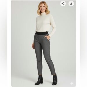 Stella McCartney Tweed knit black and white ankle zip jeggings size 40